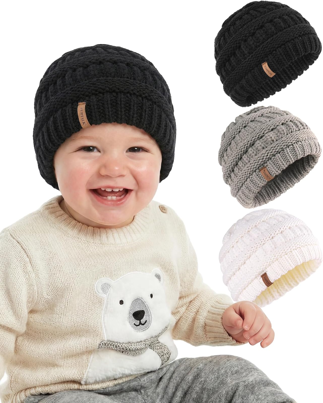 Baby beanie three pack