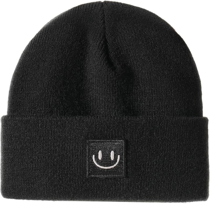 Baby knit skull cap in black