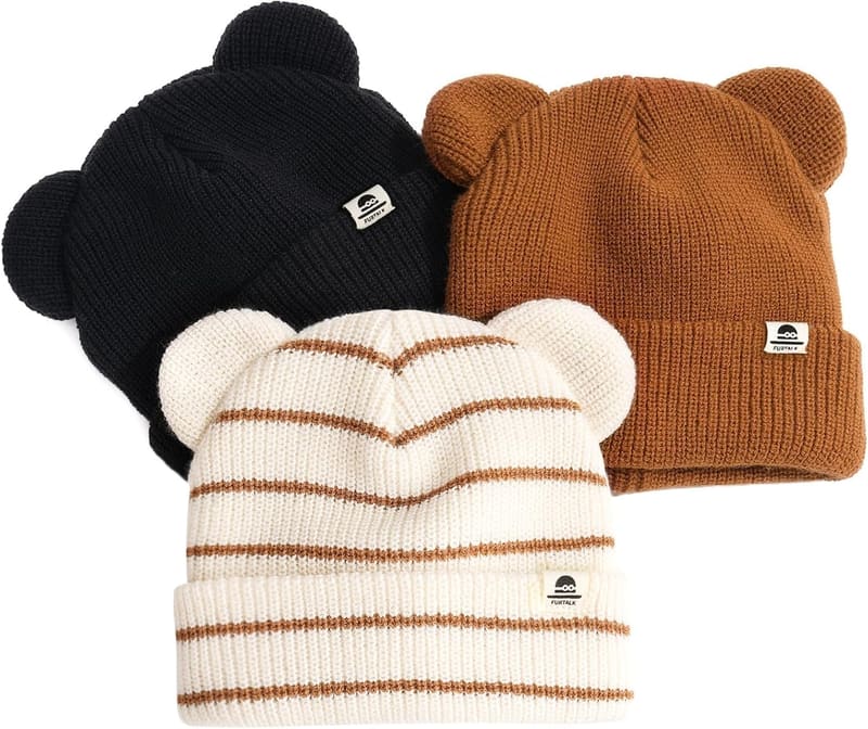 Bear ear baby beanie