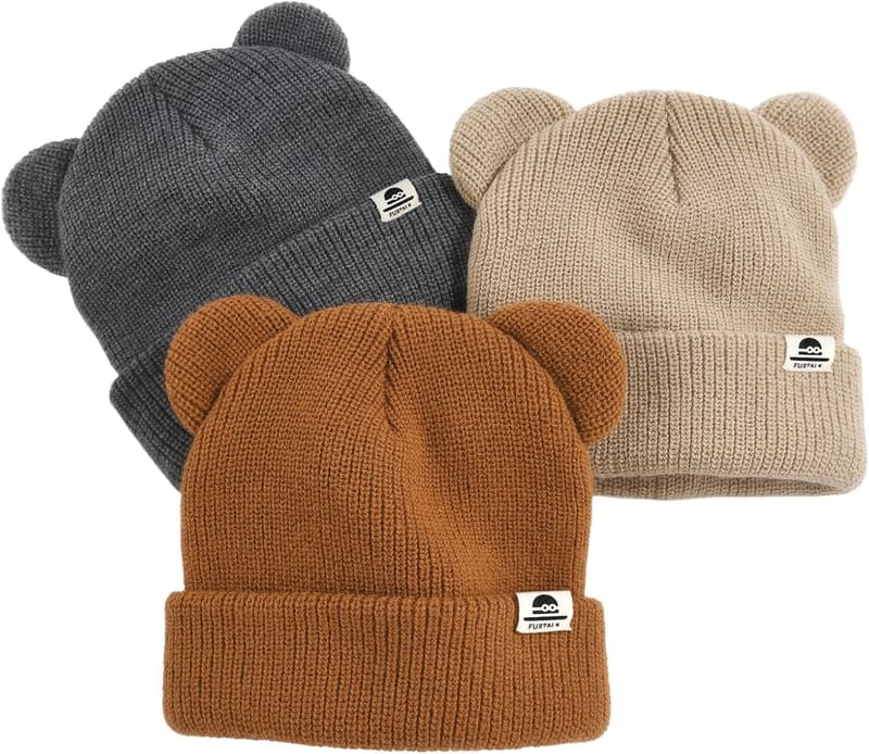 Bear ear baby beanie