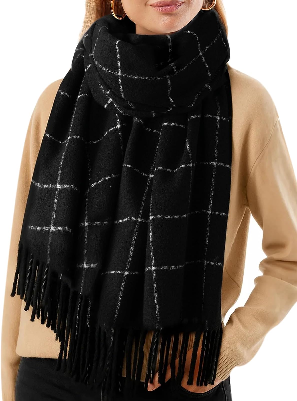 Chunky plaid scarf