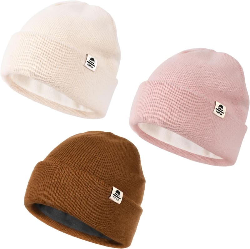 Fleece lined baby beanie set
