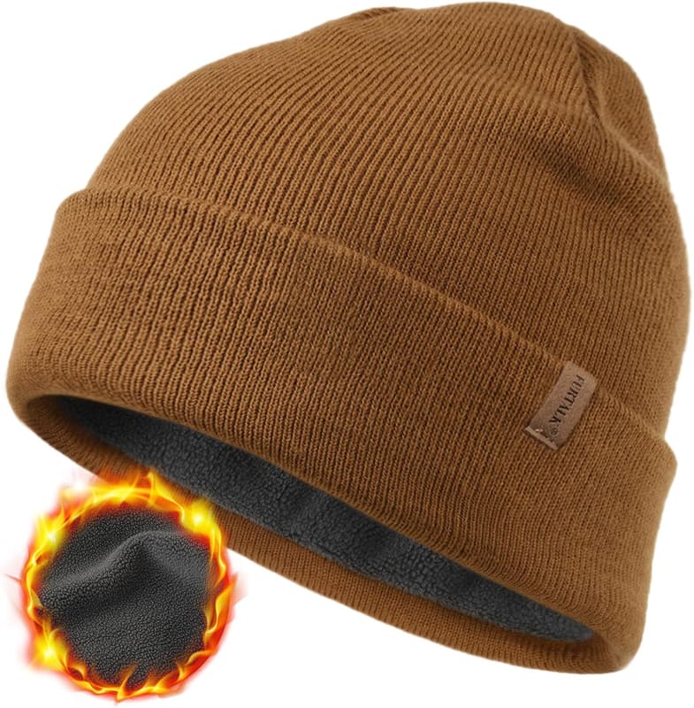 Fleece lined cuffed beanie