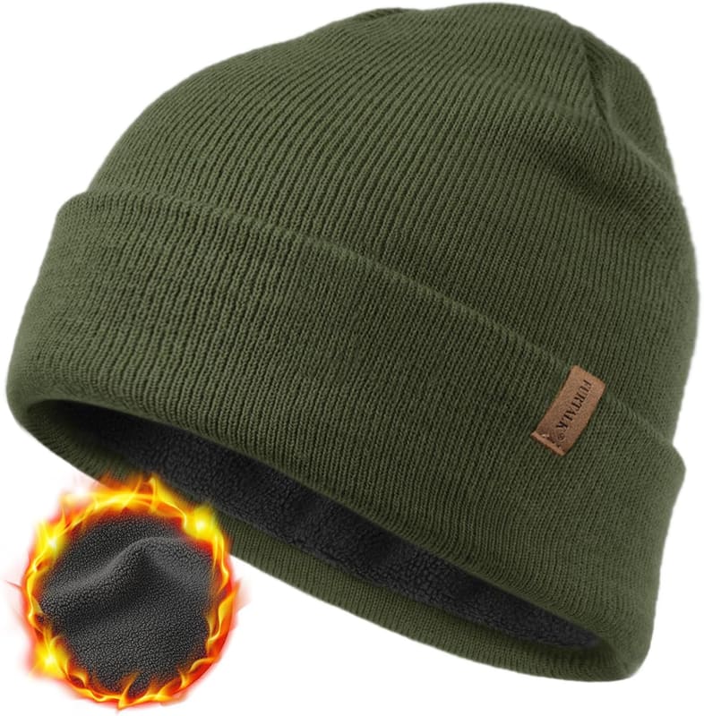 Fleece lined cuffed beanie
