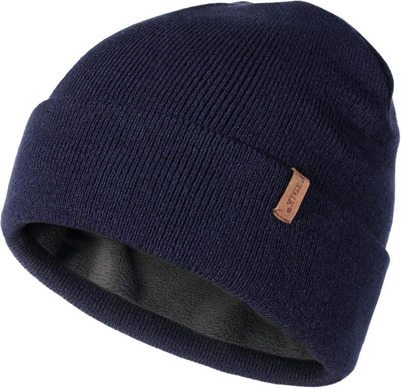Fleece lined cuffed beanie