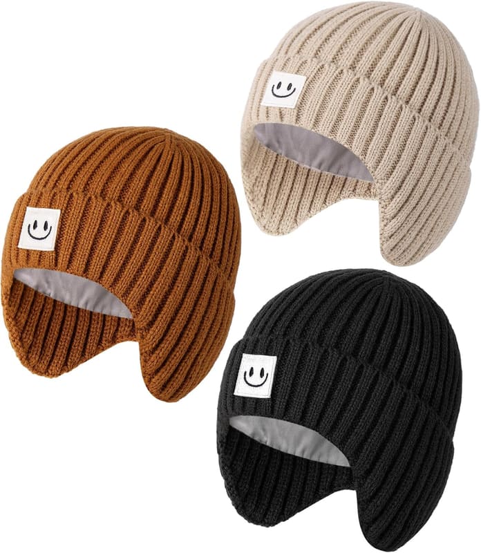 Fleece lined Earflap newborn beanie