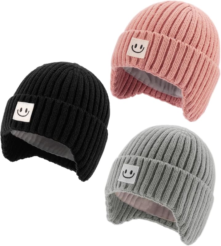 Fleece lined Earflap newborn beanie