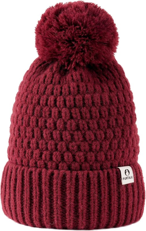 Fleece lined Pom pom skull cap