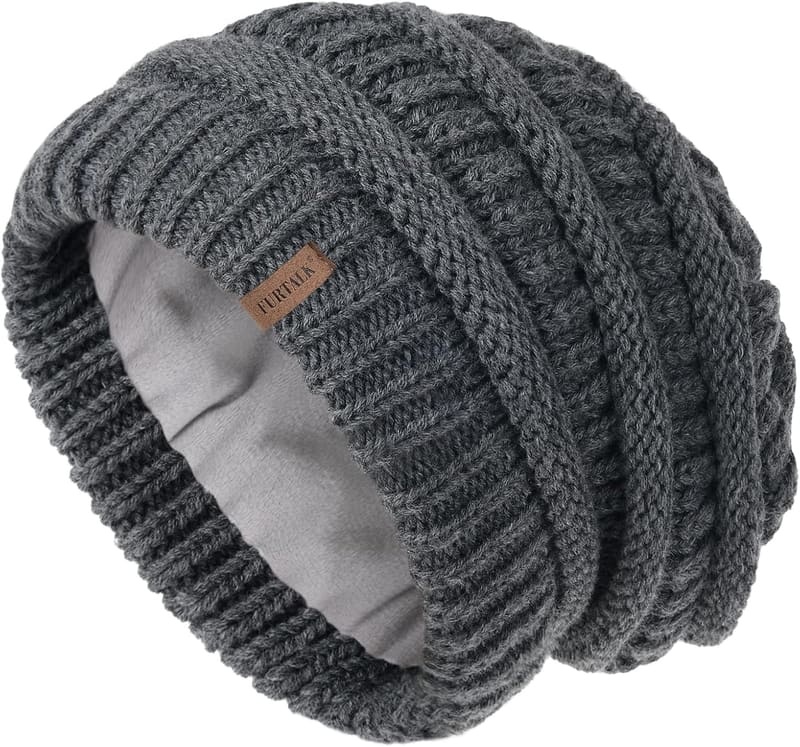 Fleece lined slouchy beanie
