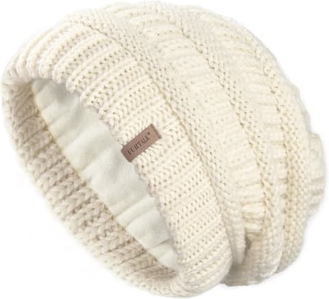 Fleece lined slouchy beanie