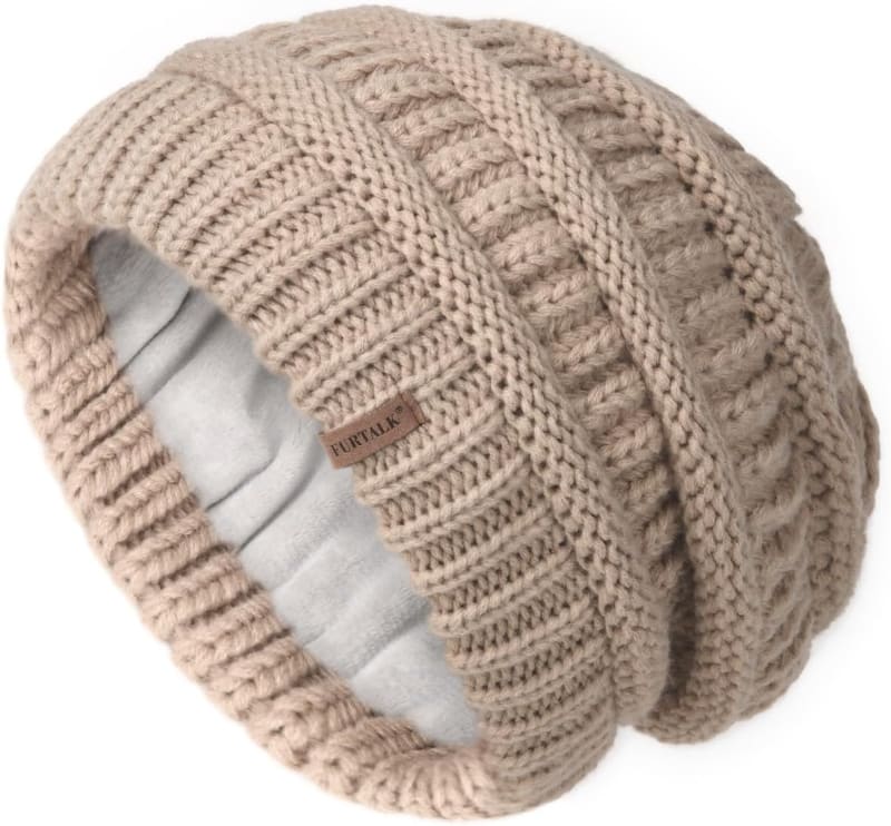 Fleece lined slouchy beanie