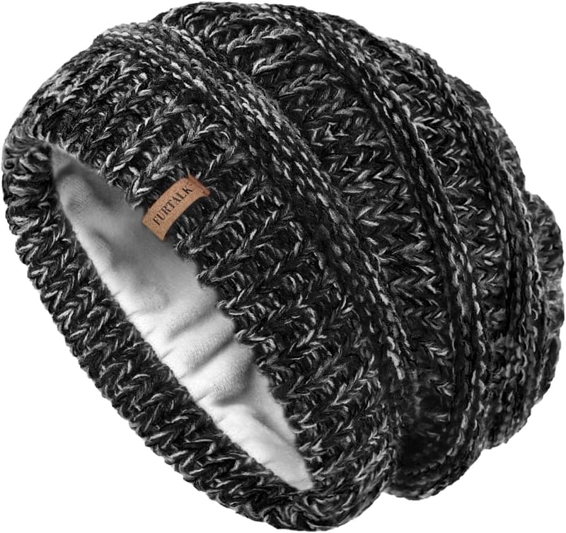 Fleece lined slouchy beanie