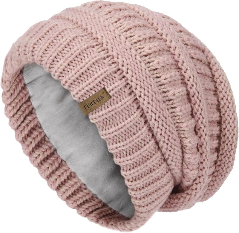 Fleece lined slouchy beanie
