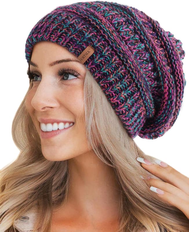 Fleece lined slouchy beanie