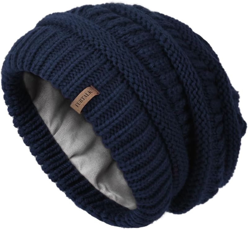 Fleece lined slouchy beanie
