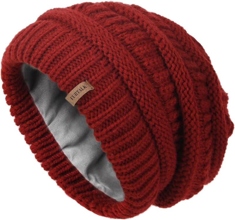 Fleece lined slouchy beanie