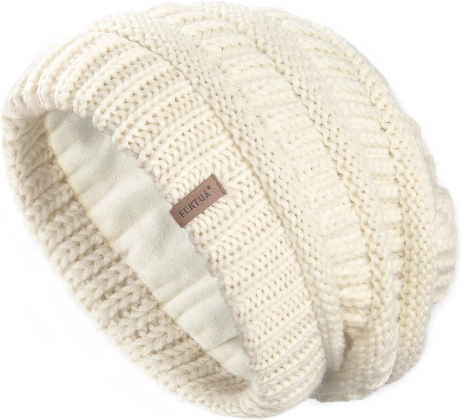 Fleece lined slouchy beanie
