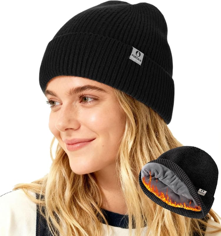 Fleece lined Slouchy skull cap