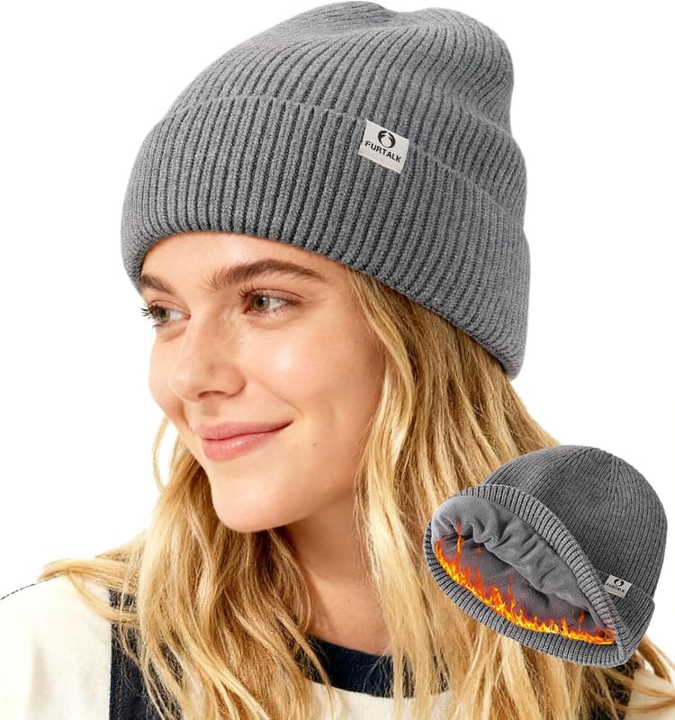 Fleece lined Slouchy skull cap