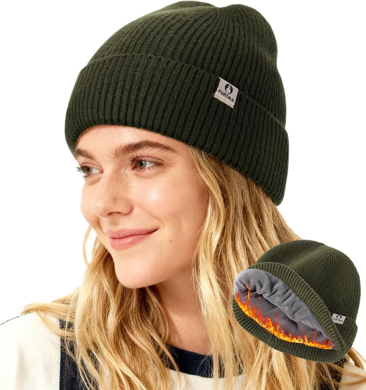 Fleece lined Slouchy skull cap