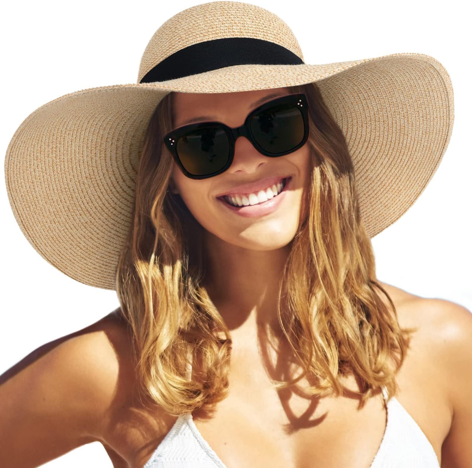 Floppy summer straw hat