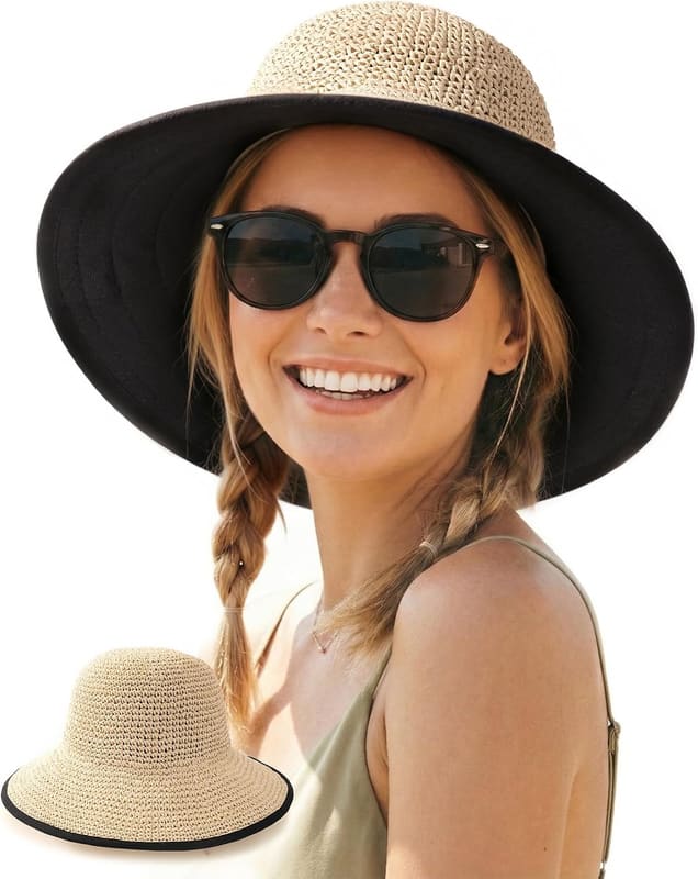 Linen Wide brim bucket hat