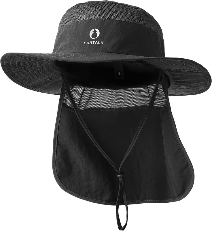 Neck flap fishing hat