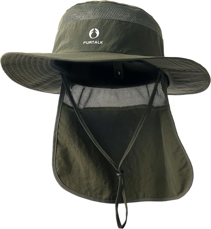 Neck flap fishing hat