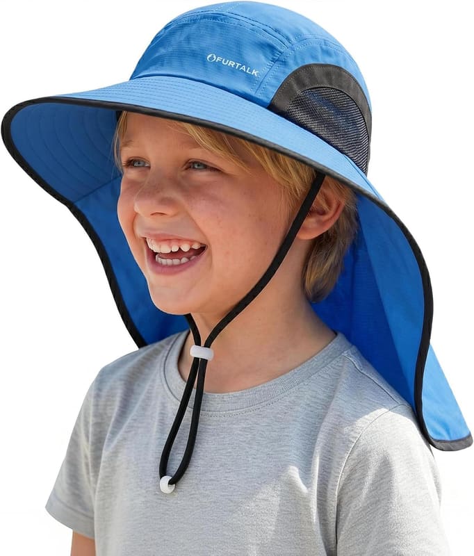 Neck flap toddler sun hat