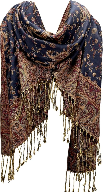 Reversible paisley shawl