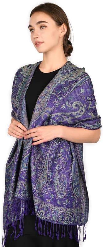 Reversible paisley shawl