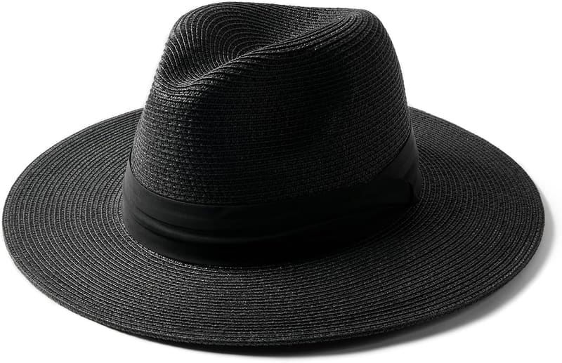 Ribbon band straw fedora