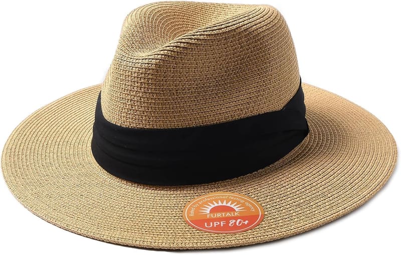 Ribbon band straw fedora