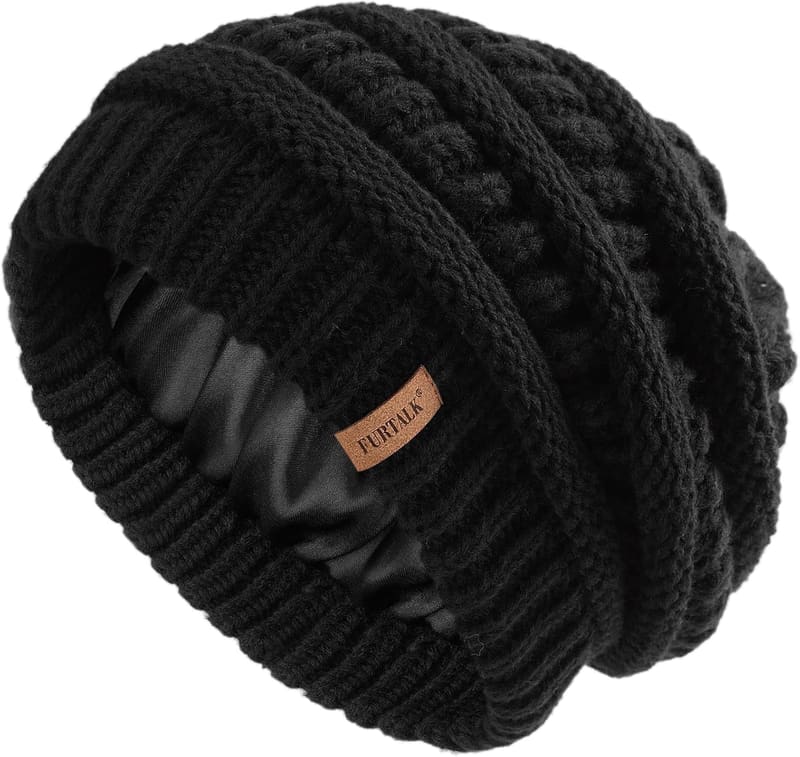Satin lined Slouchy beanie