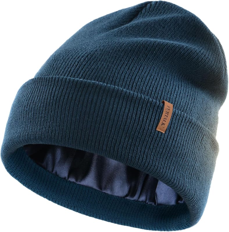 Satin lined slouchy beanie