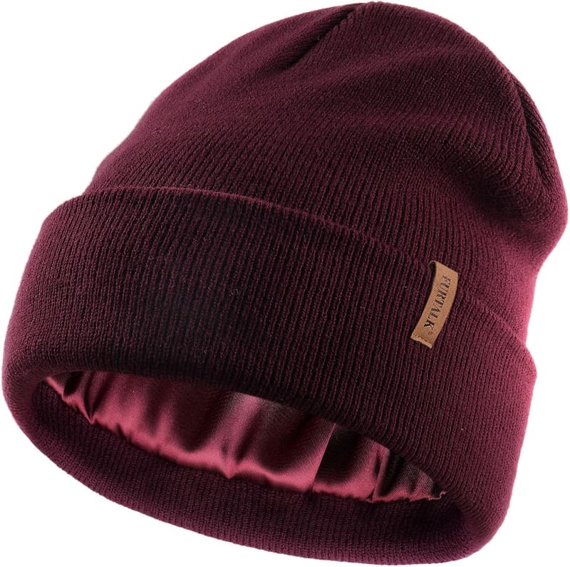 Satin lined slouchy beanie