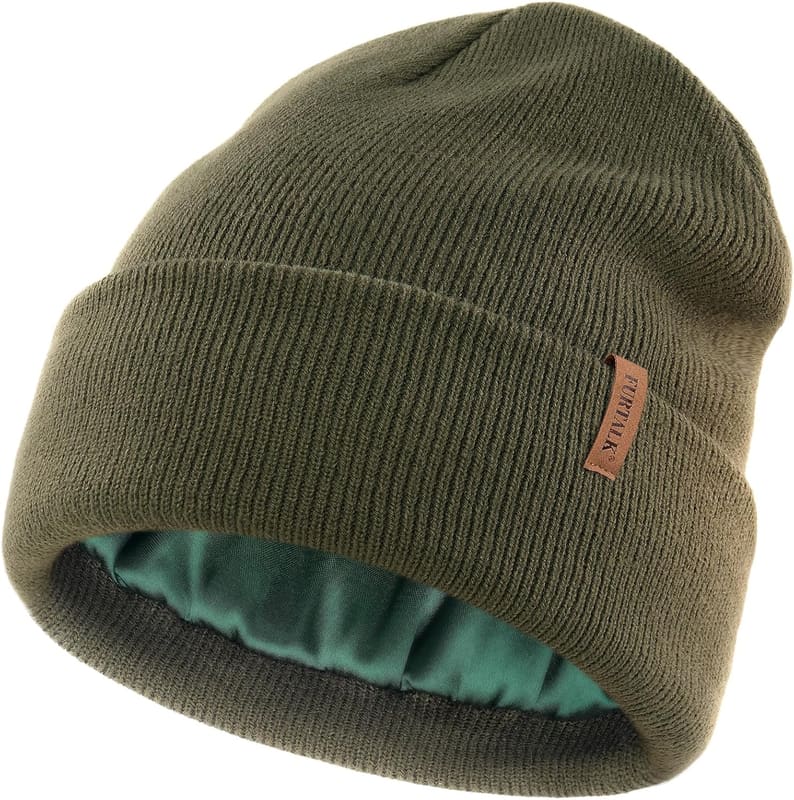 Satin lined slouchy beanie