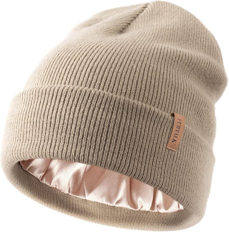 Satin lined slouchy beanie