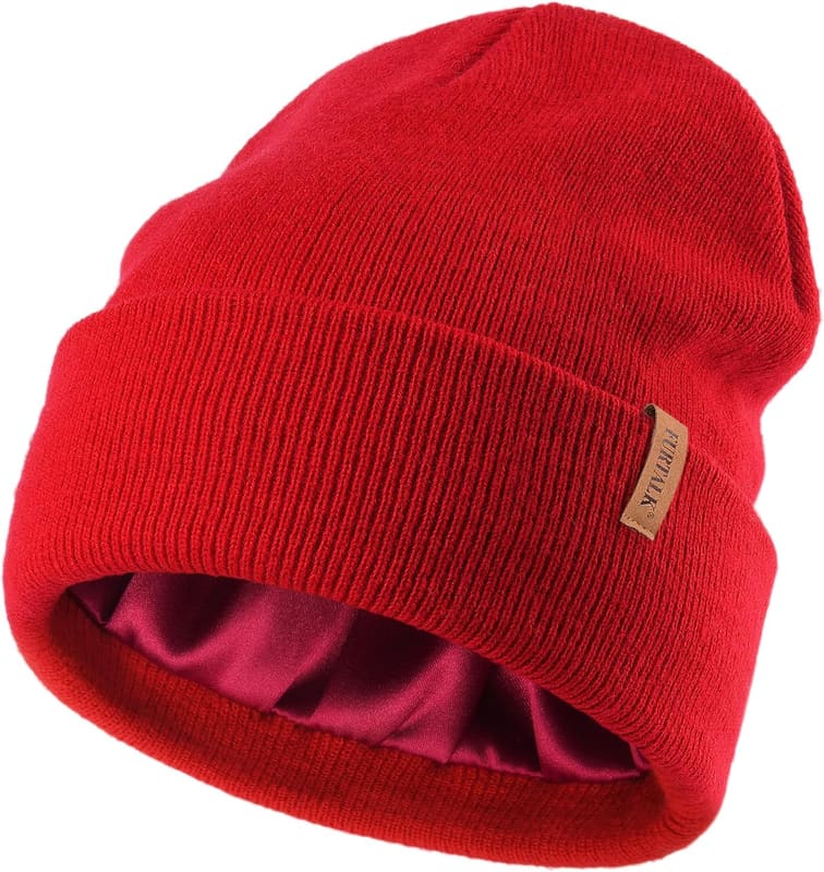 Satin lined slouchy beanie