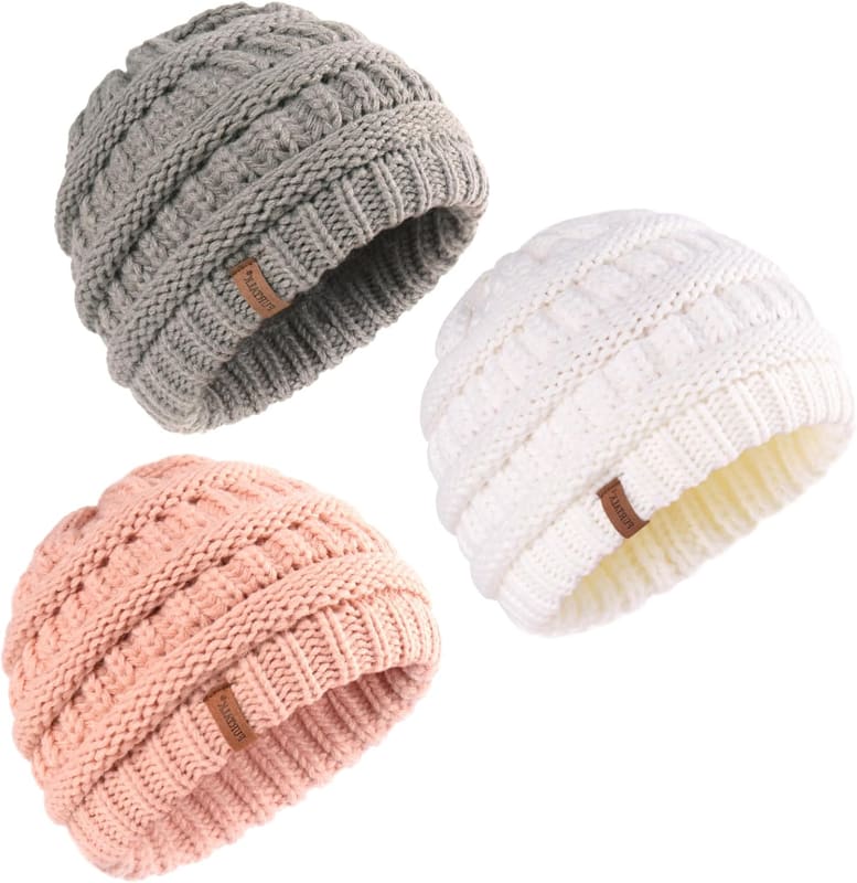 Slouchy Soft newborn beanie, three pack