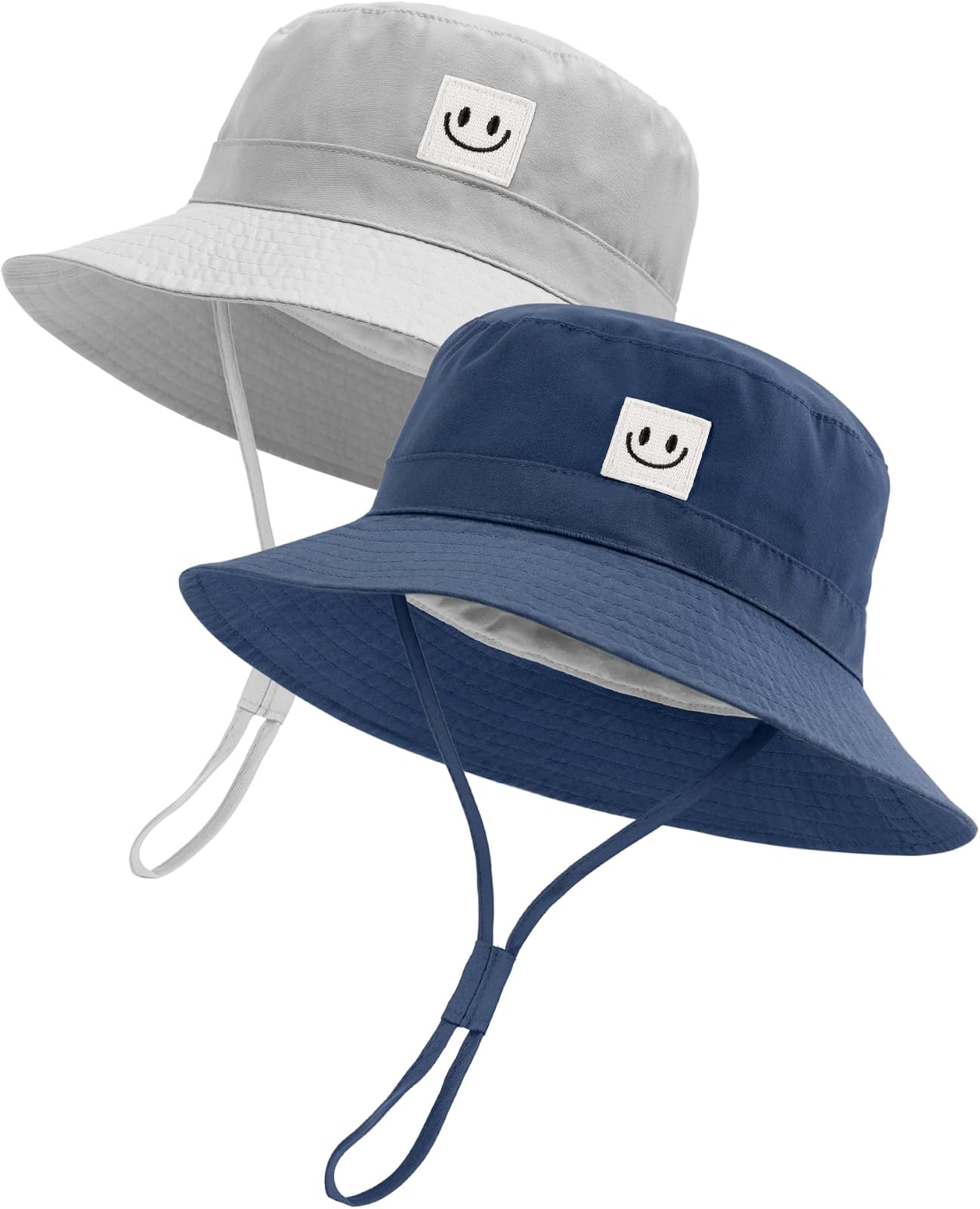 Smile face baby bucket in navy / grey