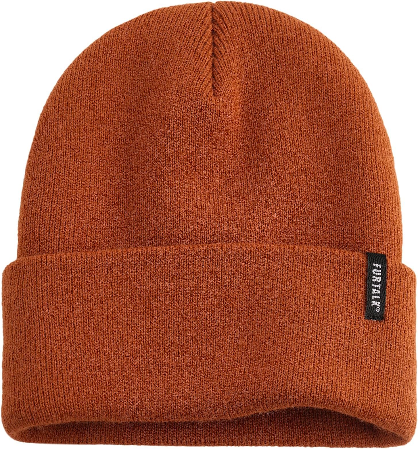 Soft cuffed beanie in dark orange