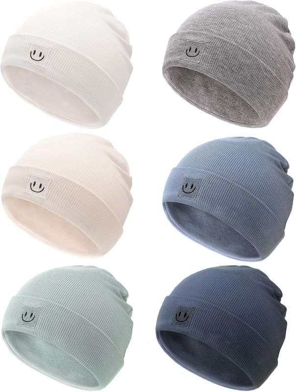 Soft newborn beanie set