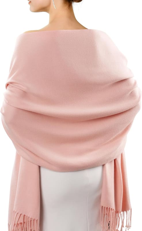 Soft wedding shawl in baby pink
