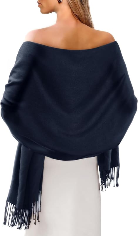 Soft wedding shawl in blue navy