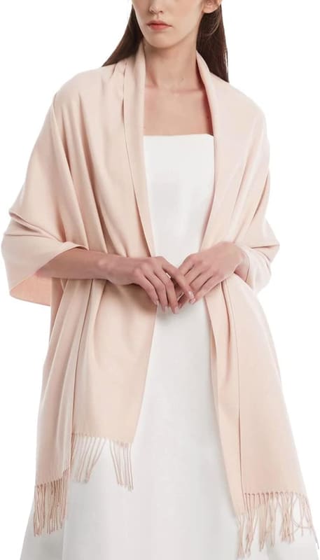 Soft wedding shawl in blush pink