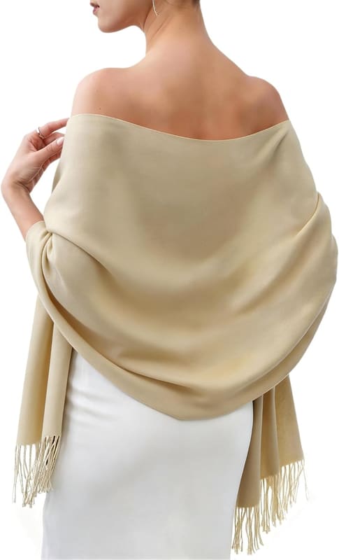 Soft wedding shawl in dark beige