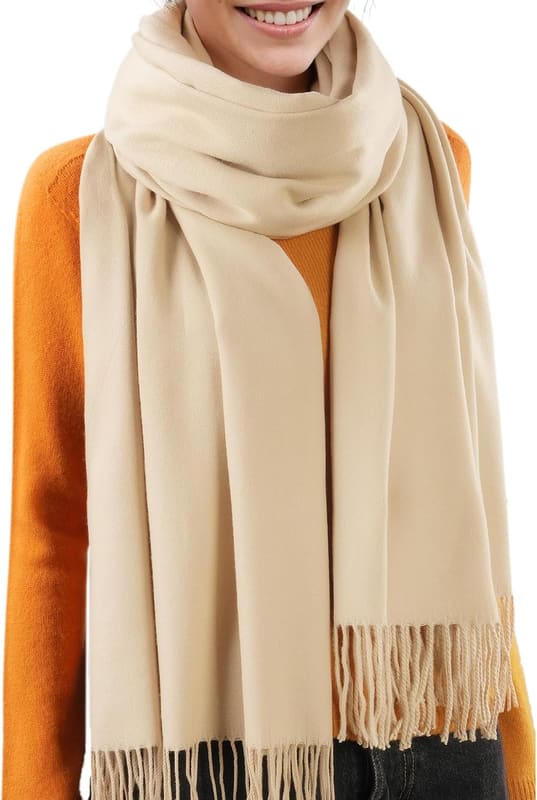 Soft wedding shawl in light khaki