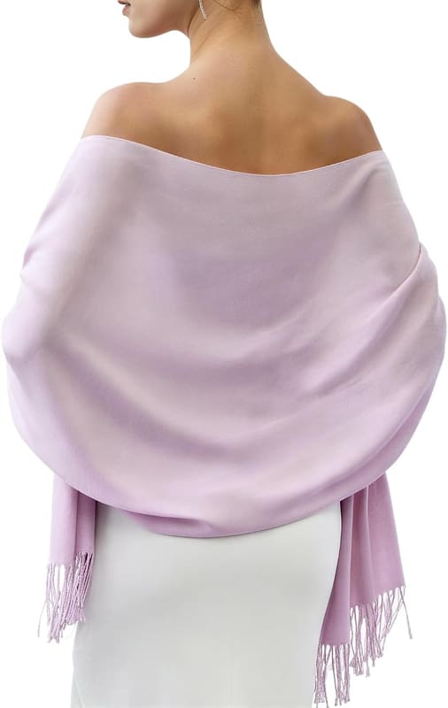 Soft wedding shawl in light lavender