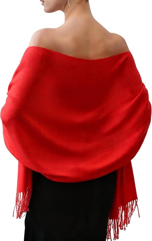 Soft wedding shawl in red